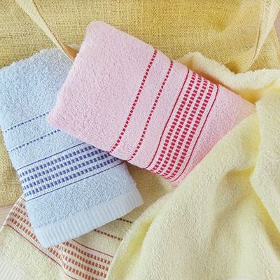 絲光格緞檔素面毛巾